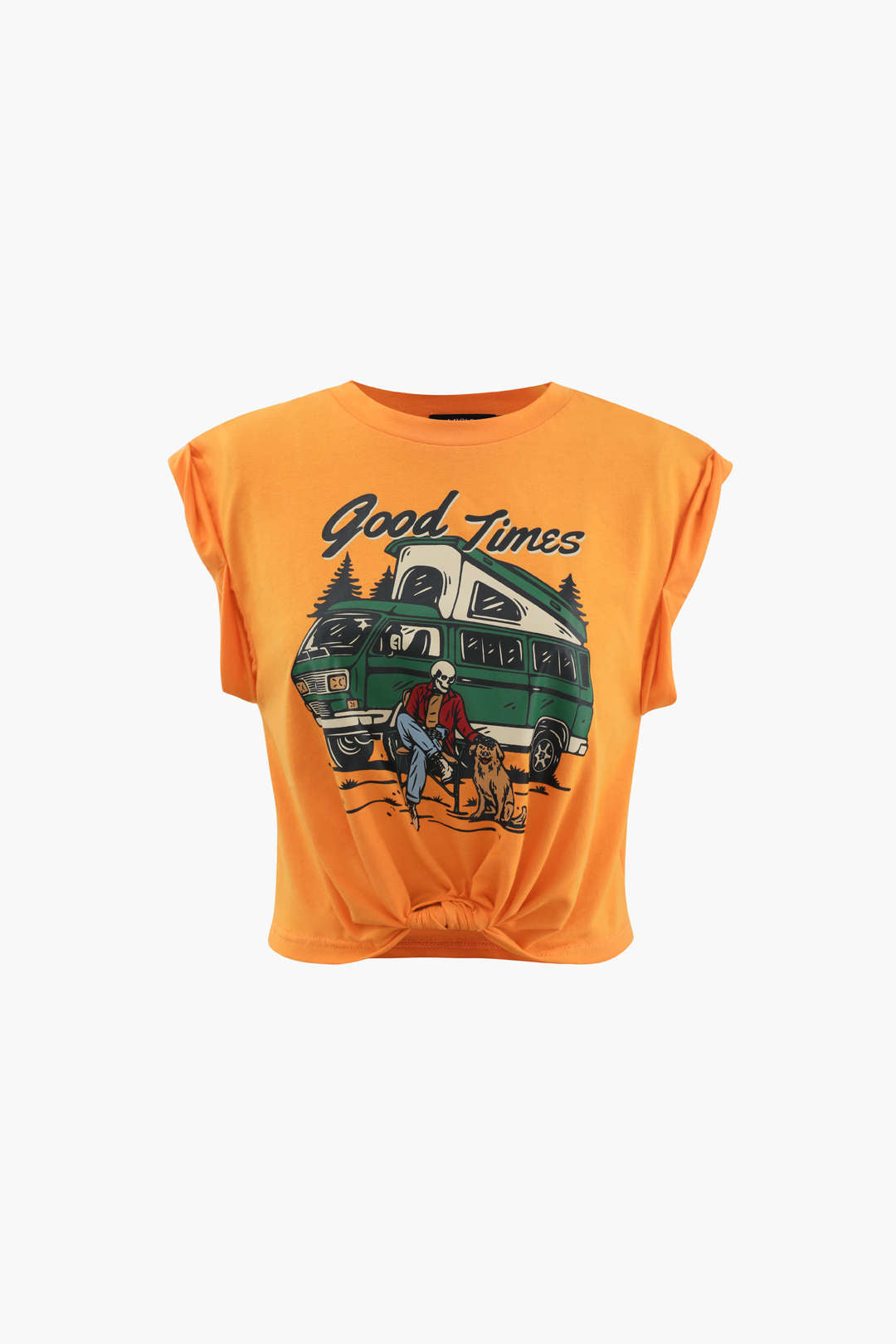 Good Times Graphic Knot Hem T-Shirt