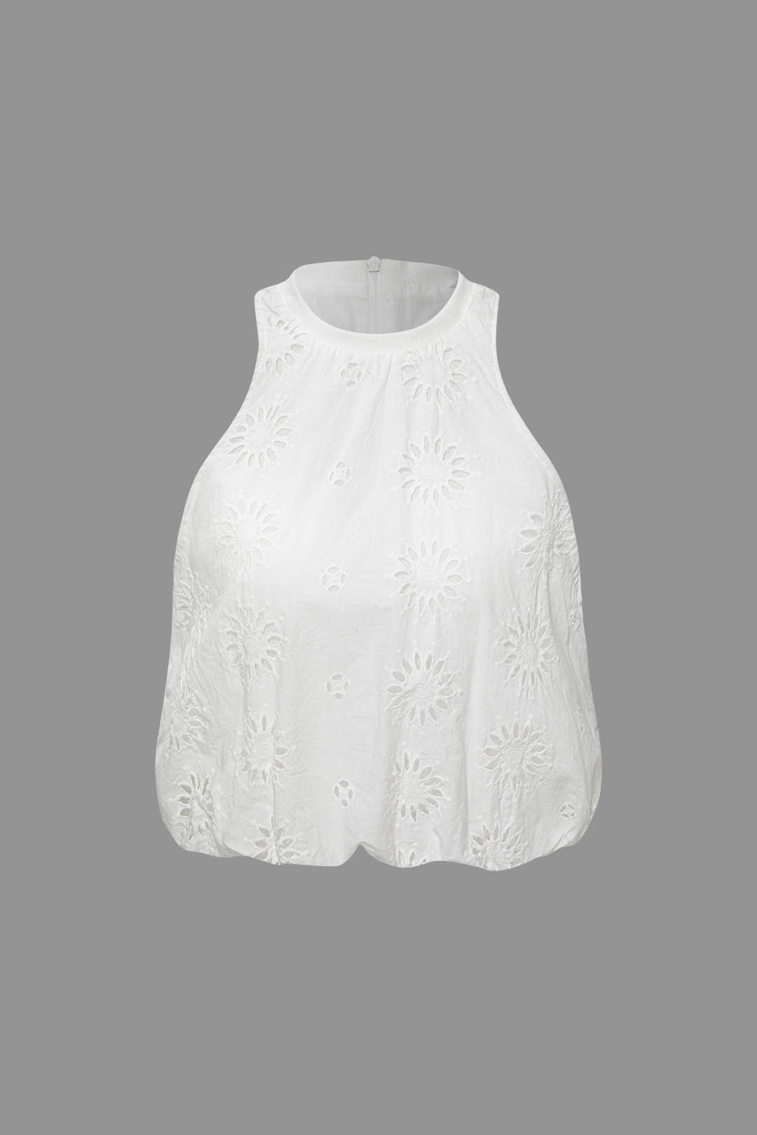 Embroidered Cutwork Sleeveless Top