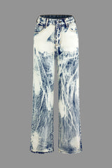 Tie Dye Straight Leg Jeans