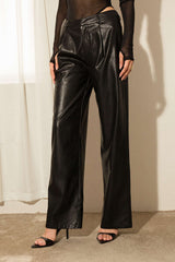 Faux Leather Straight Leg Pants