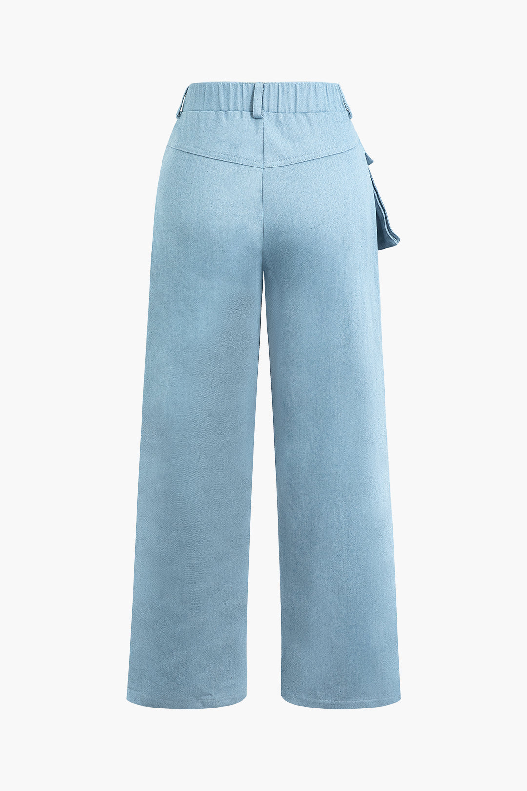 Zipper Flap Pocket Straight Leg Jeans