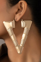 Metal Triangle Design Earrings