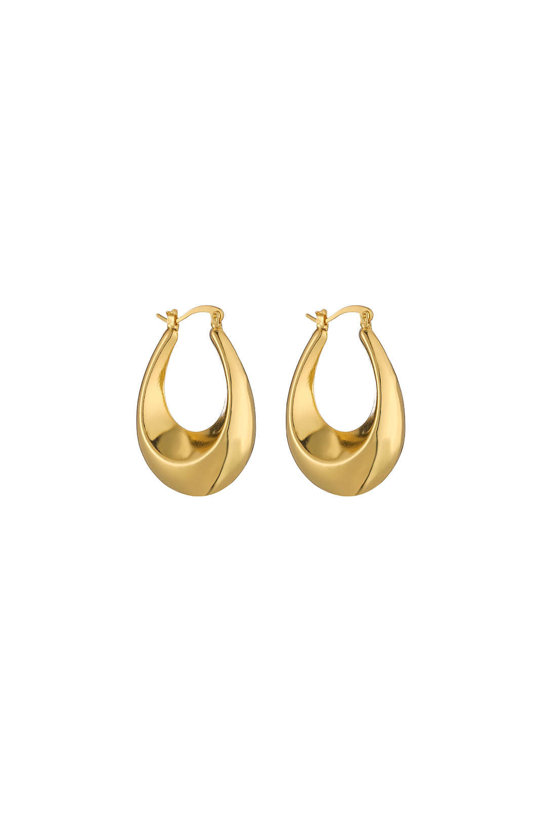 Metal Curved Drop Earrings