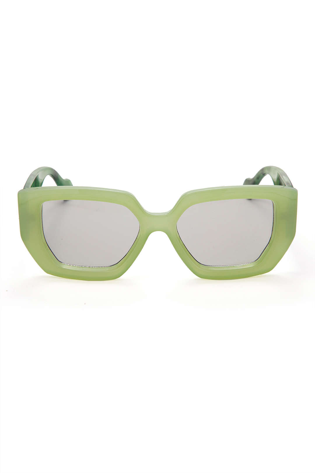 Square Sunglasses With Printed Temples