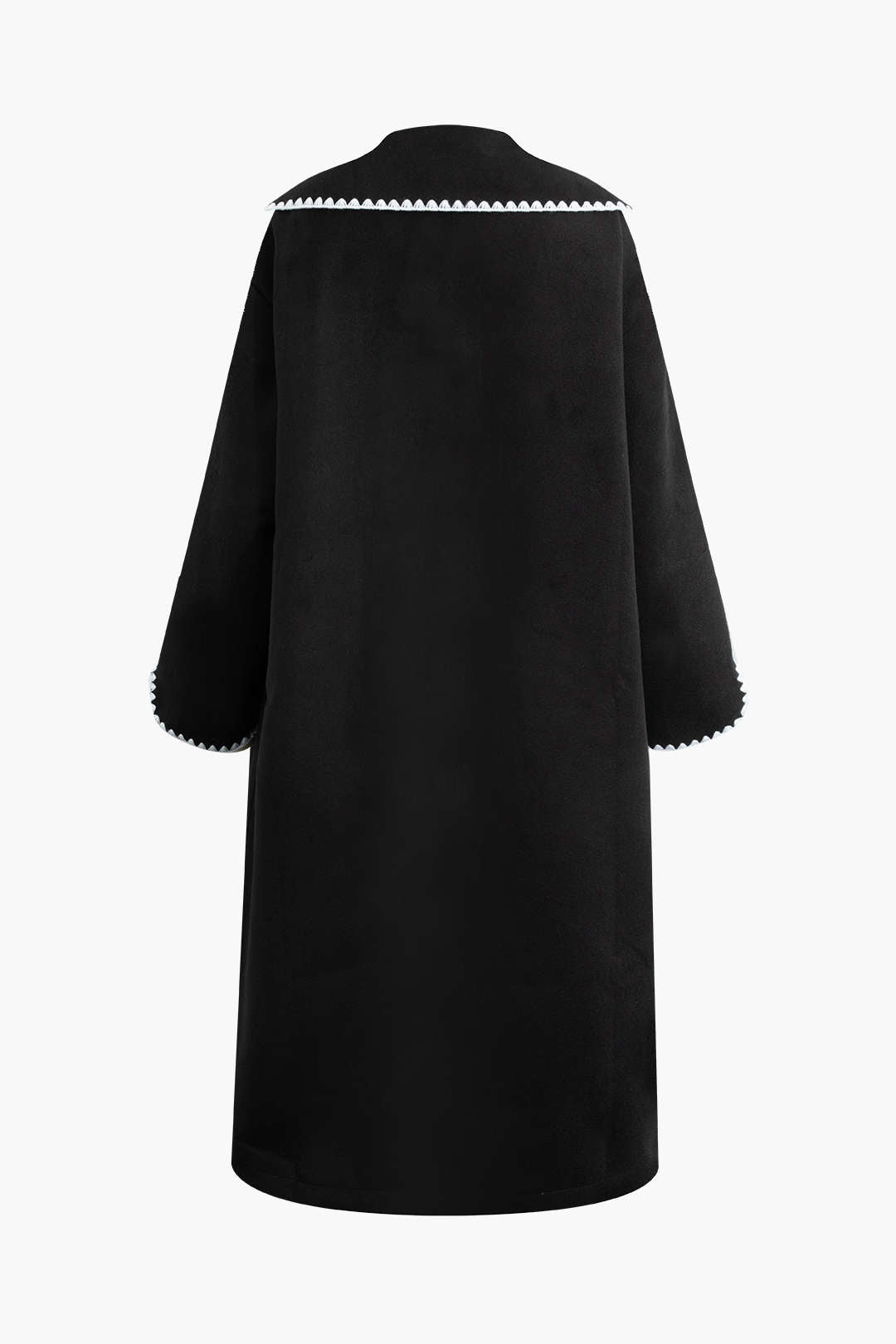 Contrast Trim Button Up Long Coat