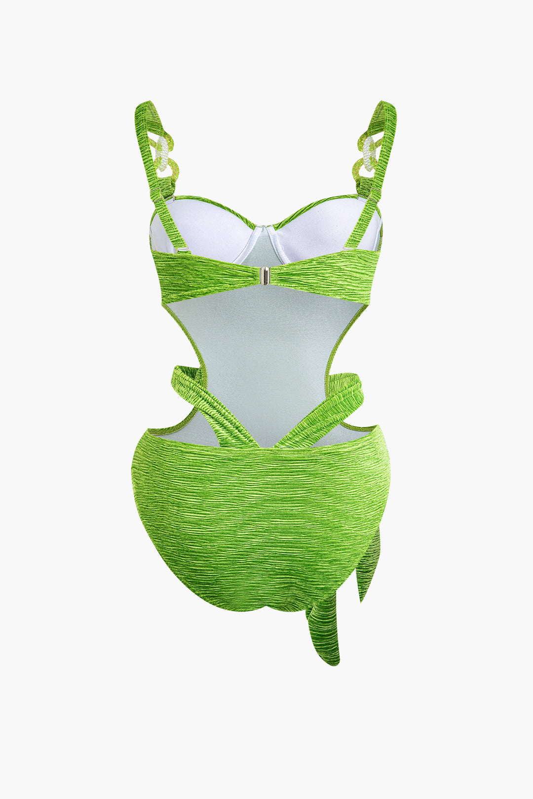 Textured Cut-Out Knot One-Piece Swimsuit