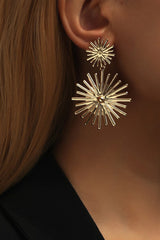 Metal Sun Drop Earrings