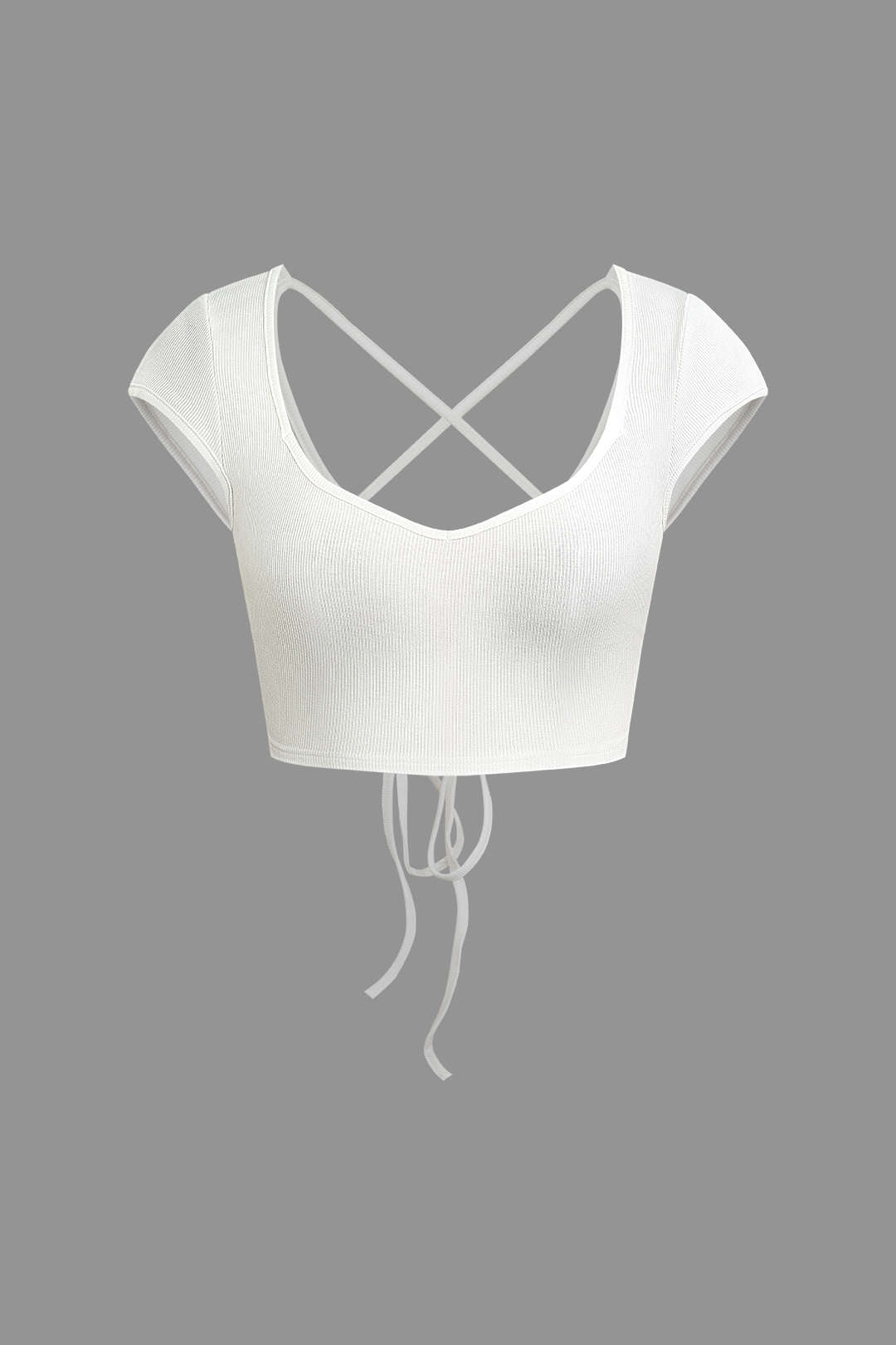 Tie Backless Crop T-shirt