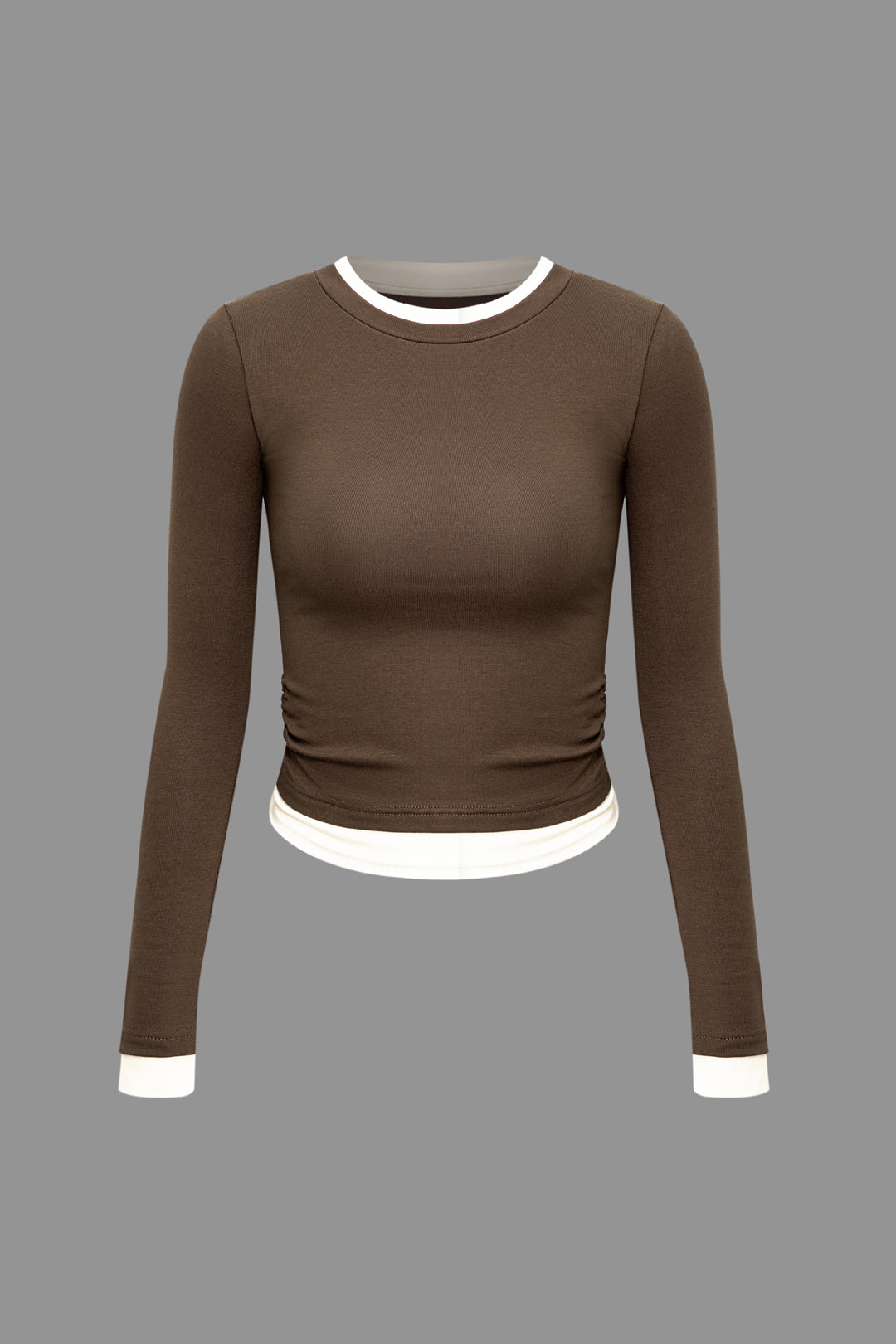 Contrast Trim Long Sleeve Top