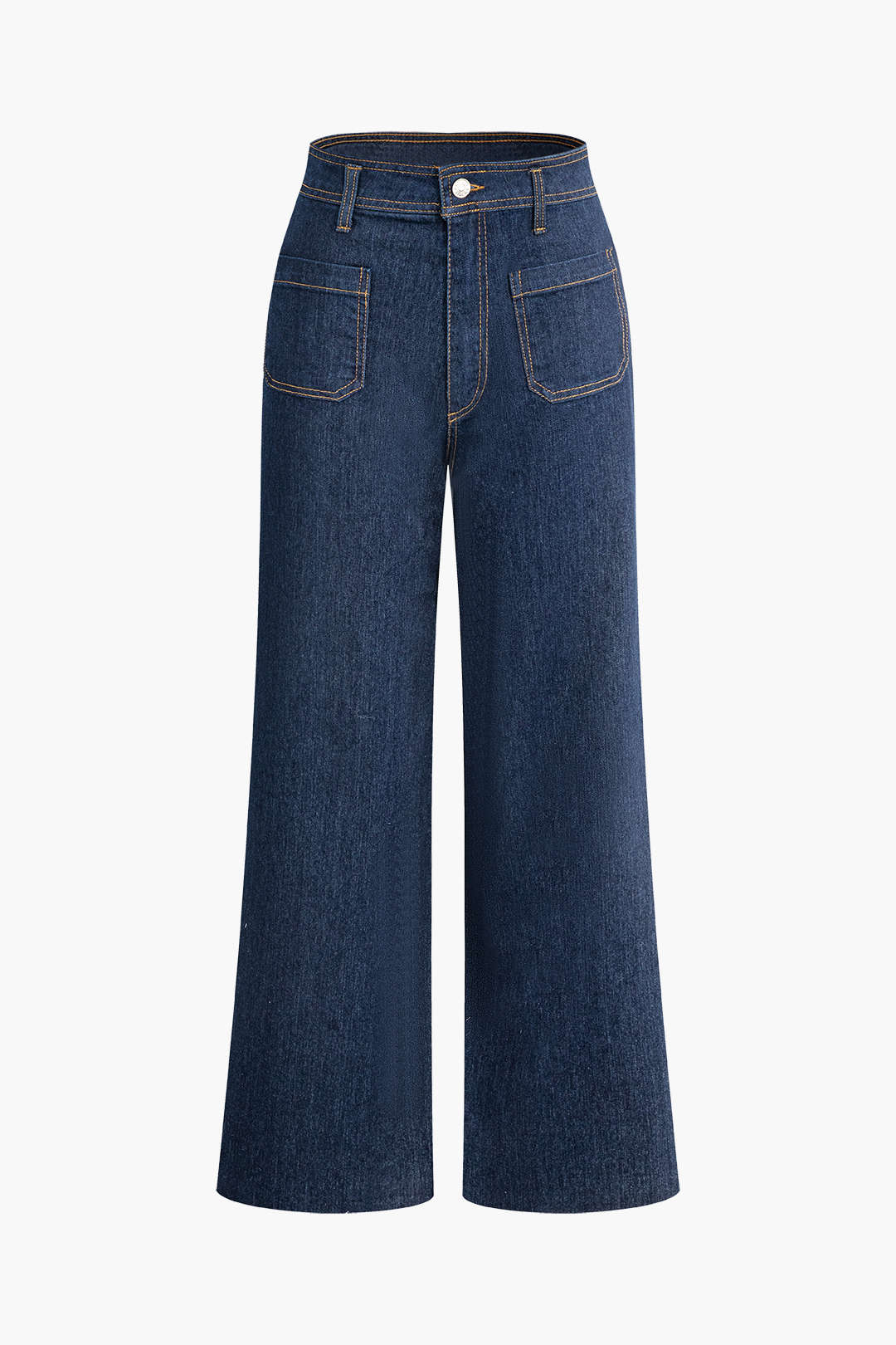 High Waist Raw Hem Wide Leg Jeans