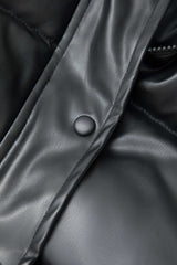 Button Front Stand Collar Puffer Jacket