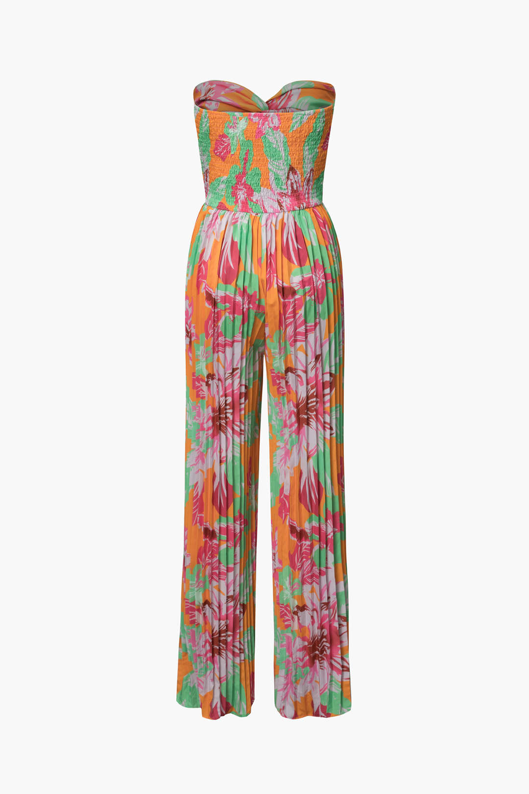 Floral Print Twist Front Pleated Jumpsuit