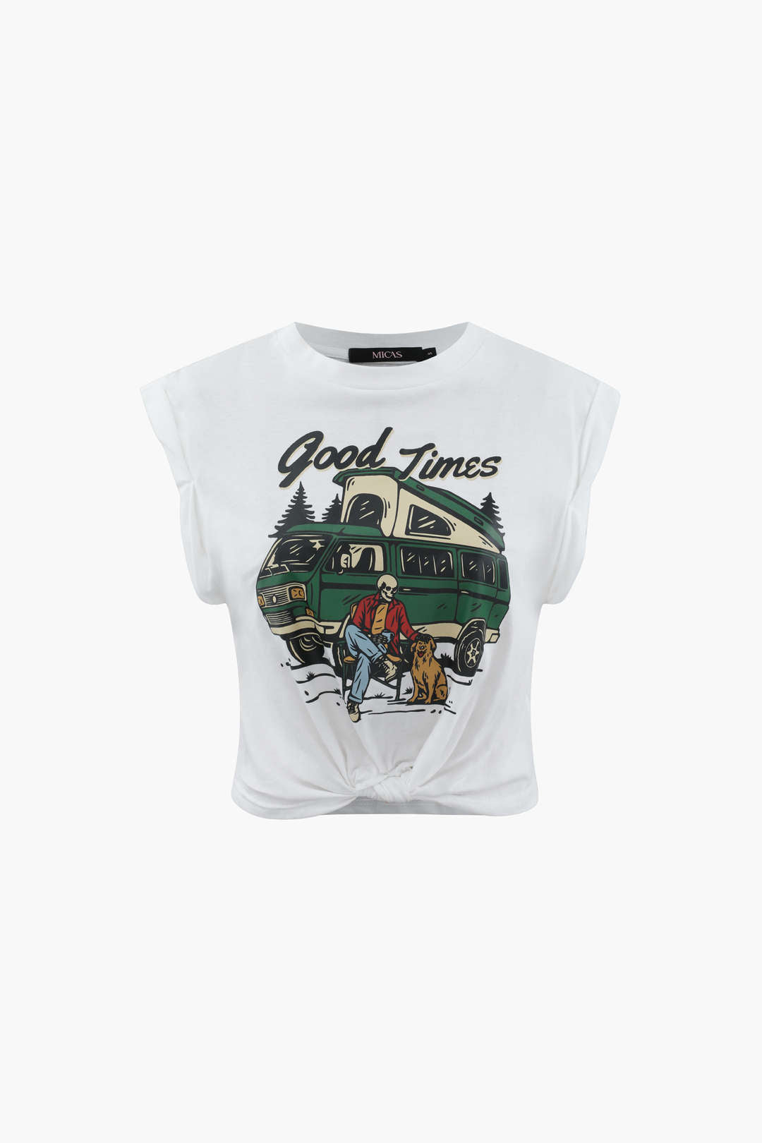 Good Times Graphic Knot Hem T-Shirt