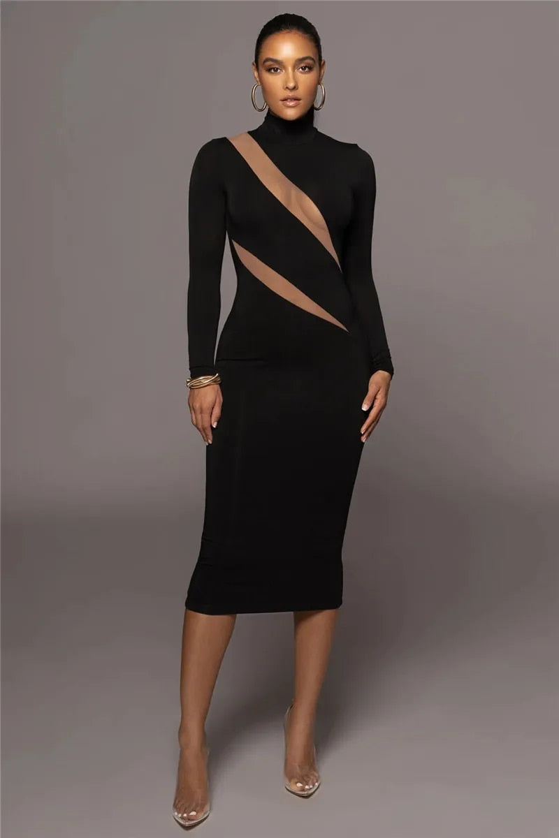 Alanna Long Sleeve Bodycon Sexy Maxi Dress