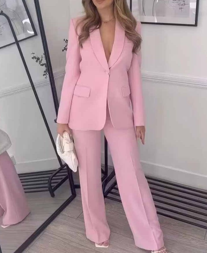 London Pink Suit Two Piece Set