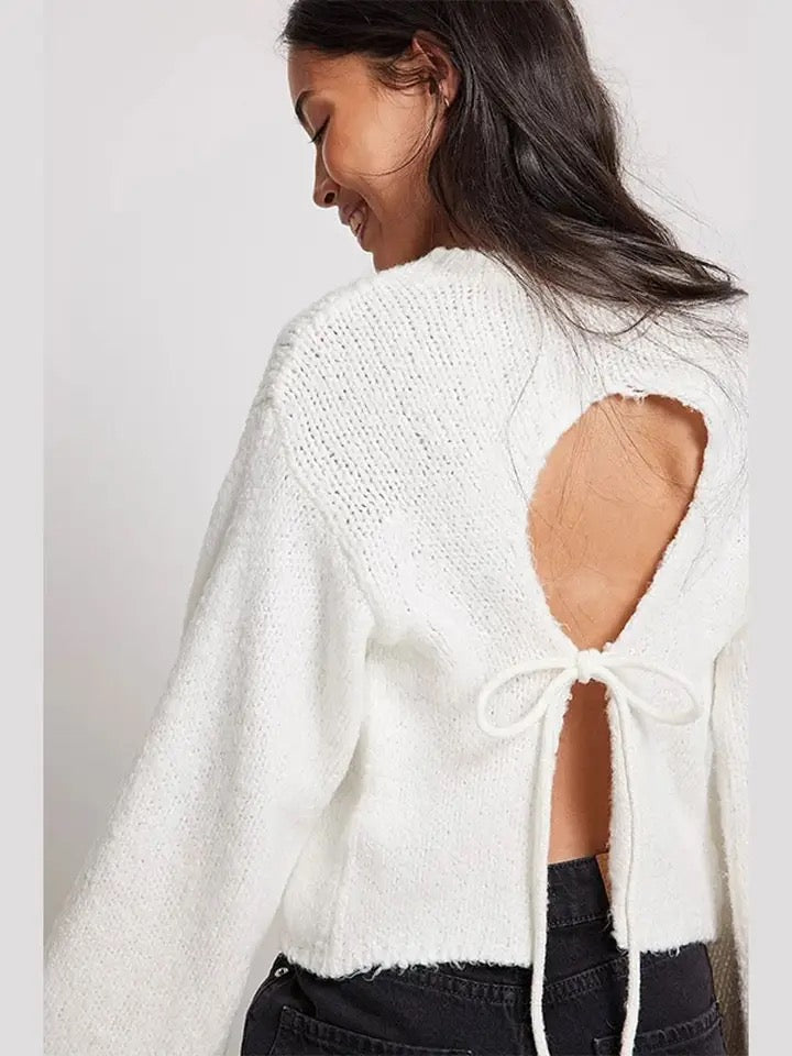 O Knit Cut Out Oversized Sweater