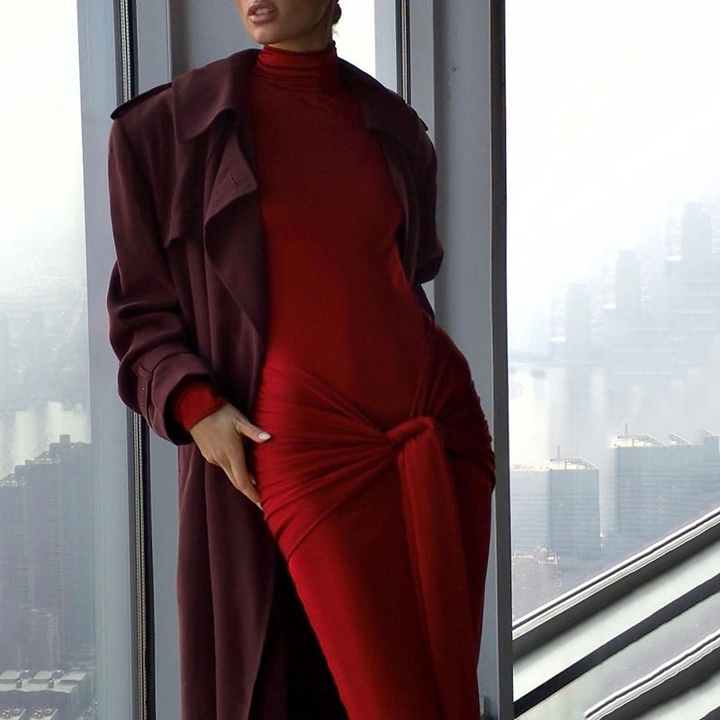 Dana Turtleneck Long Sleeve Maxi Dress