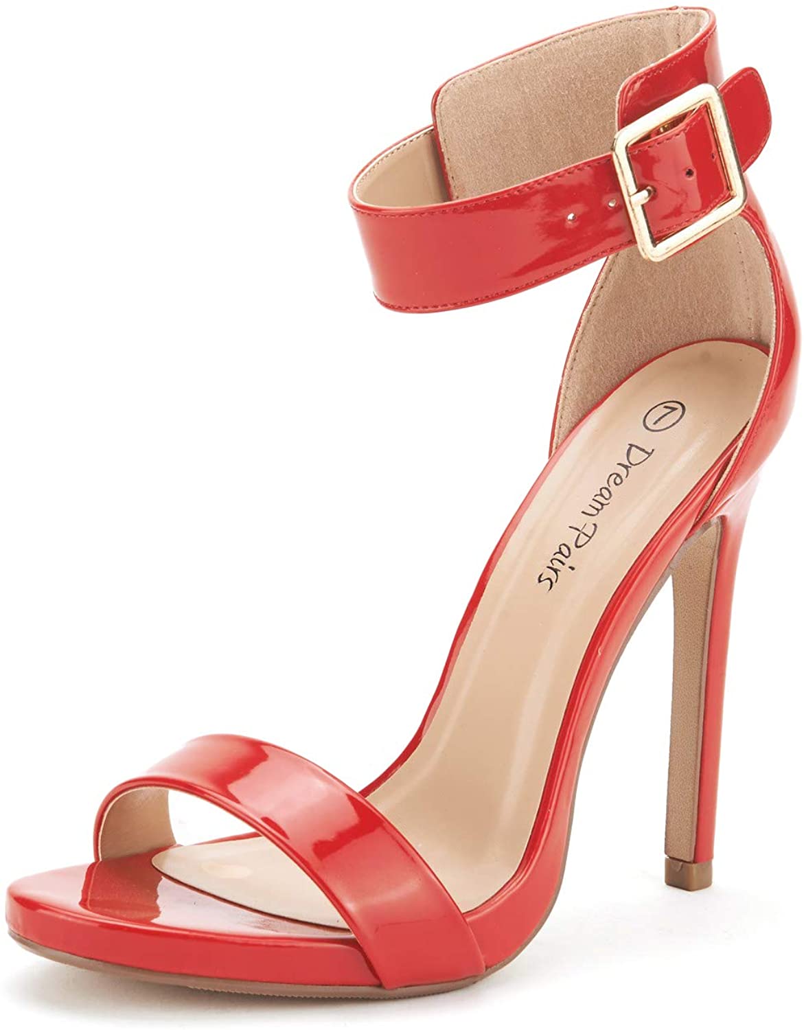 White Ankle Strap Pumps Heel Sandals