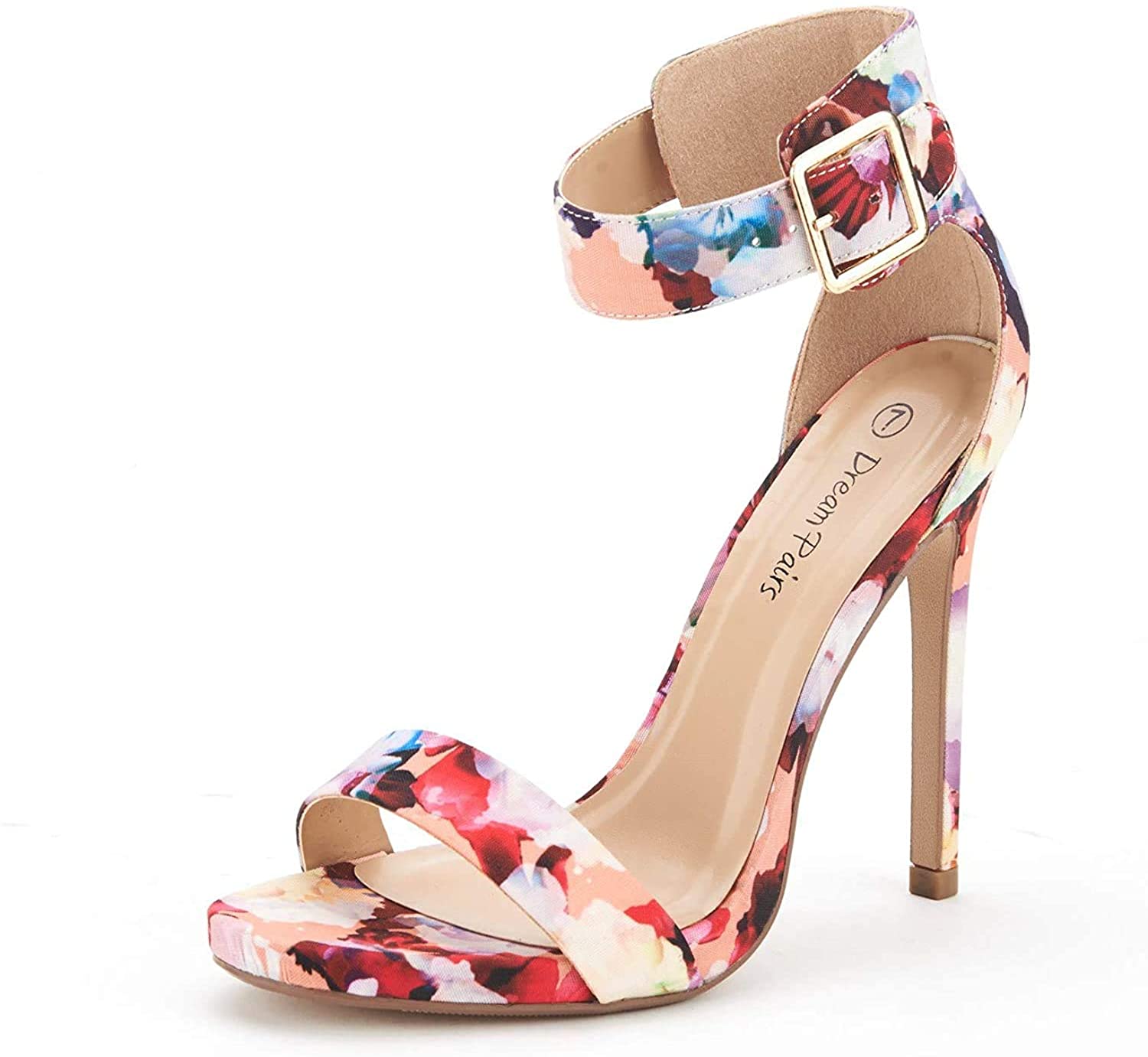 White Ankle Strap Pumps Heel Sandals