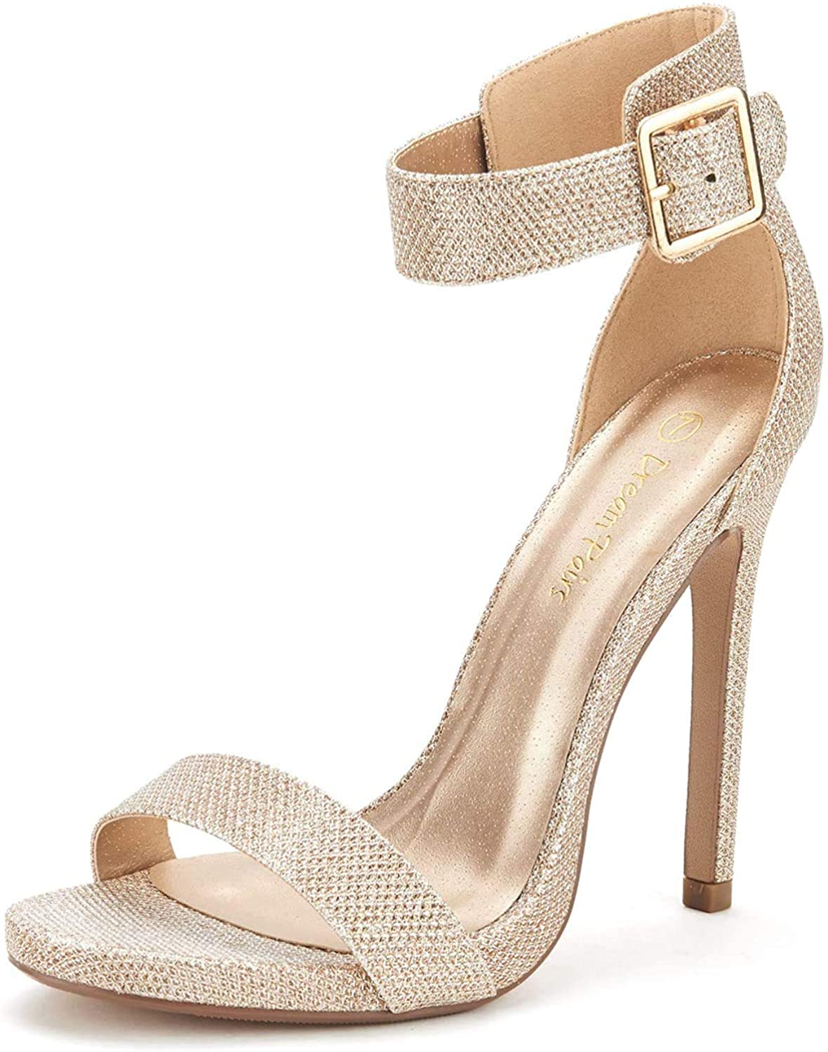 White Ankle Strap Pumps Heel Sandals