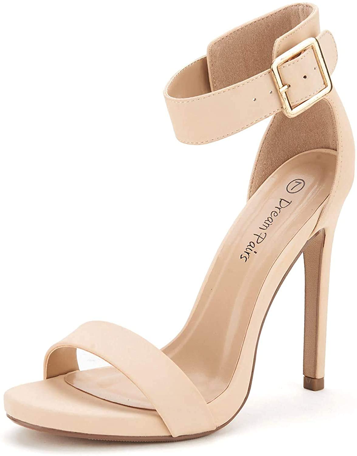 White Ankle Strap Pumps Heel Sandals