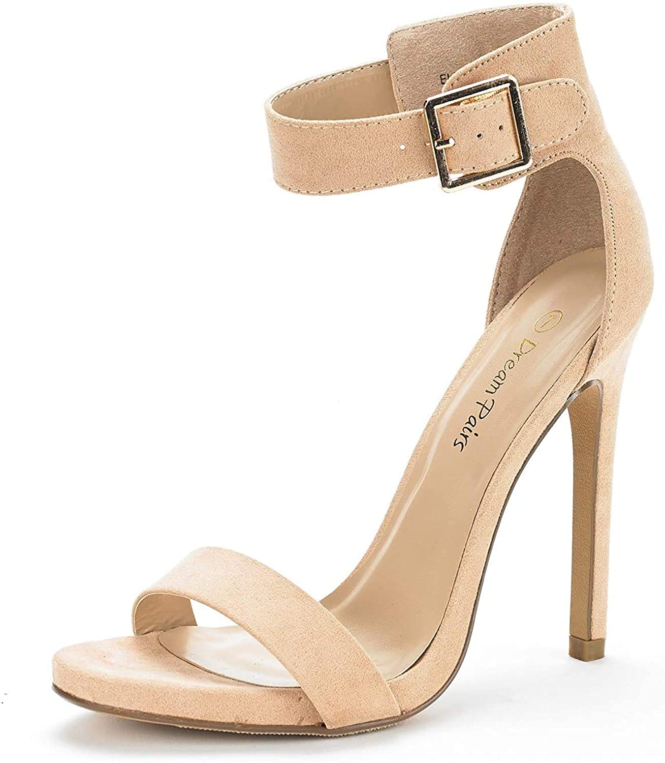 White Ankle Strap Pumps Heel Sandals