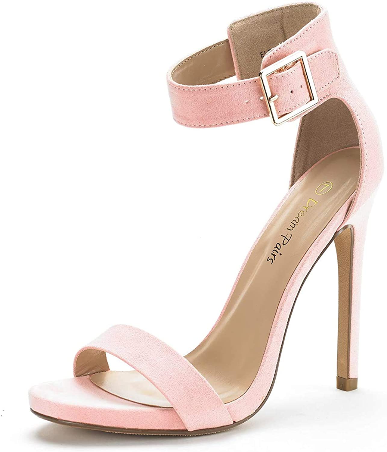 Nude Ankle Strap Pumps Heel Sandals