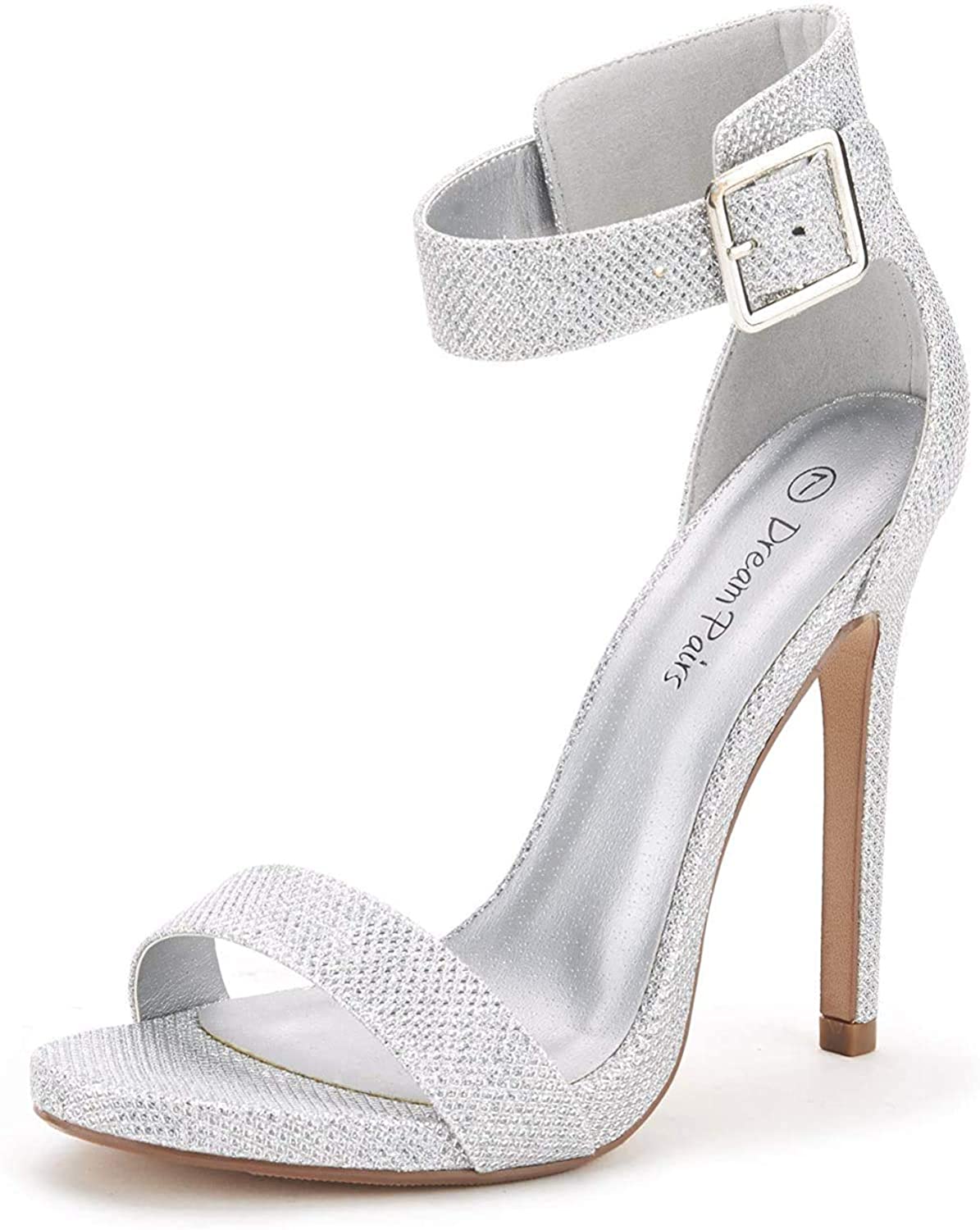 White Ankle Strap Pumps Heel Sandals