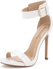 Nude Ankle Strap Pumps Heel Sandals