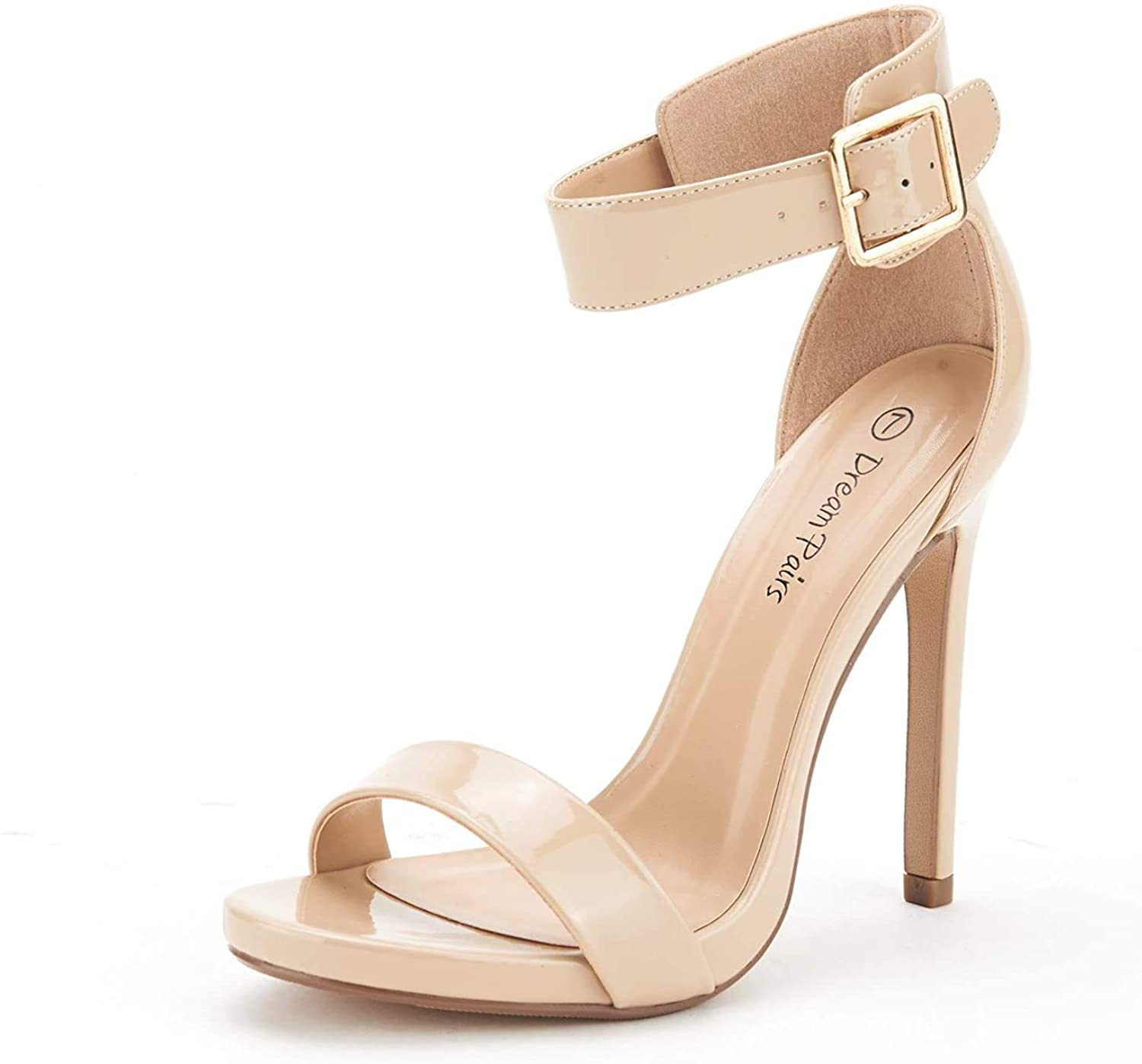 White Ankle Strap Pumps Heel Sandals