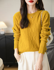 Candice Woman Vintage Soft Long Sleeve Knitted Sweater