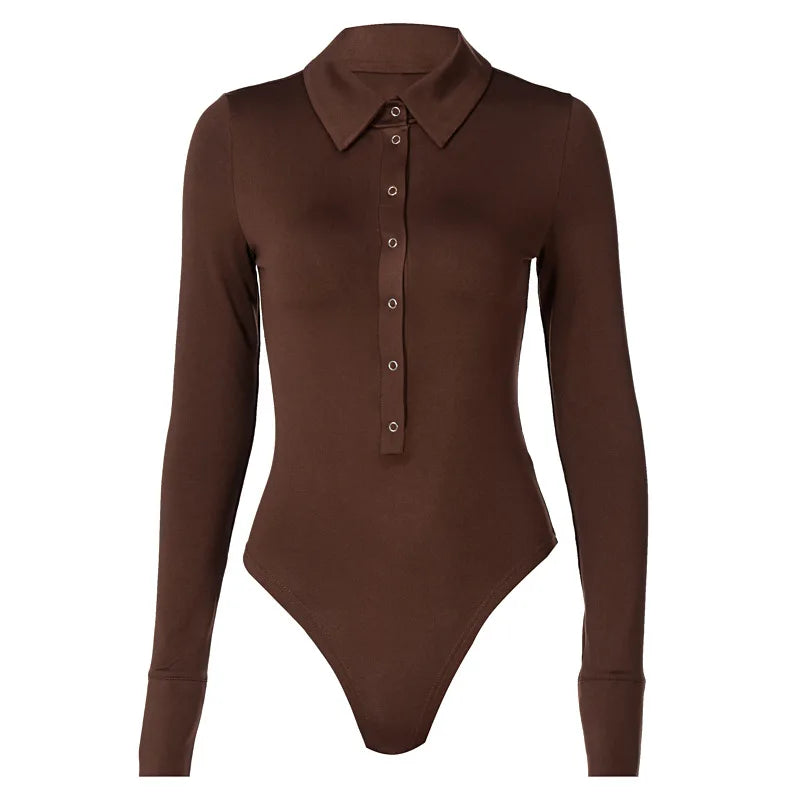 Long Sleeve Button Down Bodysuit