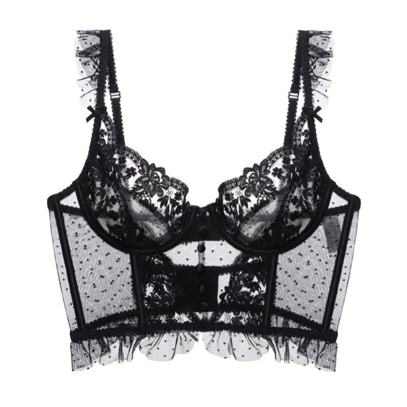 French Lace Trim Corset Top