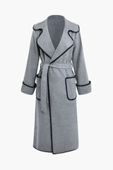 Quilted Stitch Trench Overcoat