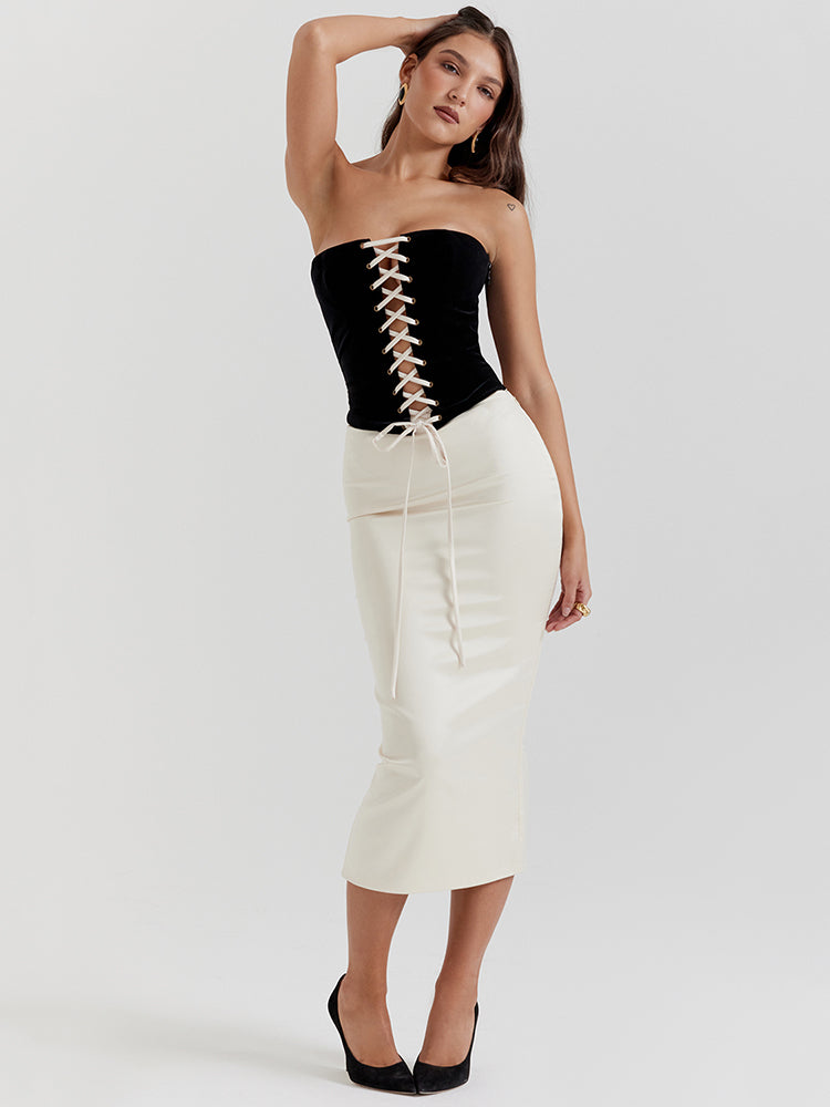 Andrea Two Piece Set Sexy Midi Skirt