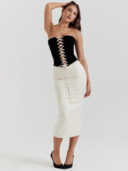 Andrea Two Piece Set Sexy Midi Skirt