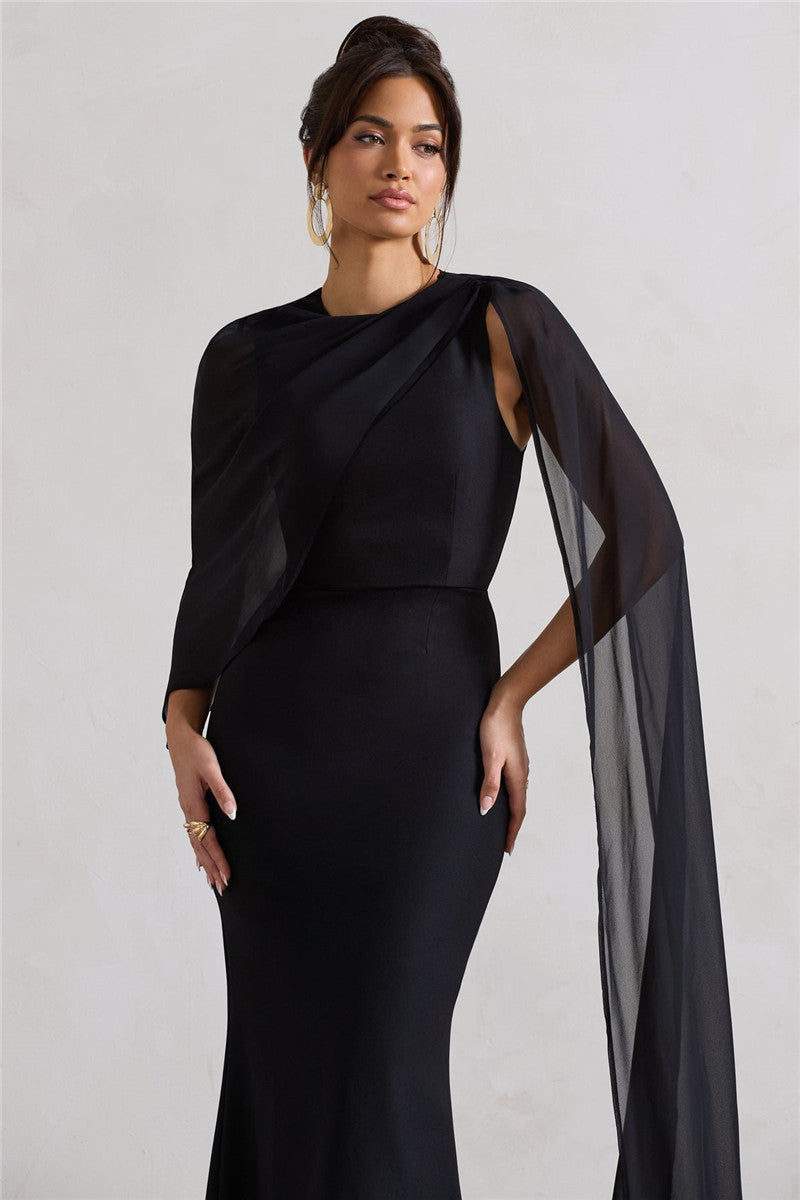 Brandi Cloak Sleeves Maxi Dress