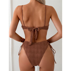 Carol Wrinkled Underwired Knotted High Cut Bikini