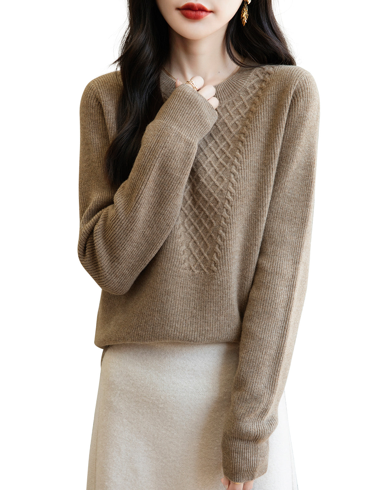 Belinda Woman Crewneck Long Sleeve Knit Sweater