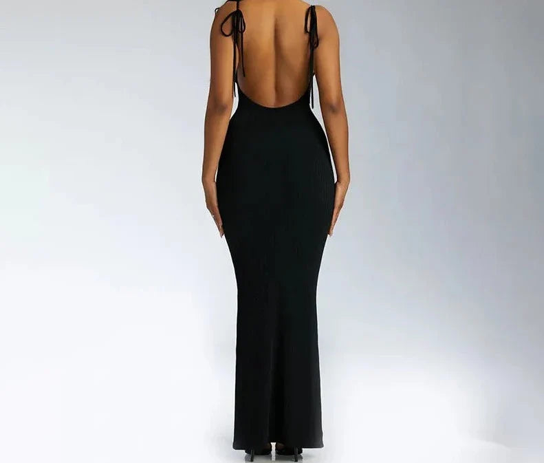 Halterneck Sleeveless Backless Maxi Dress