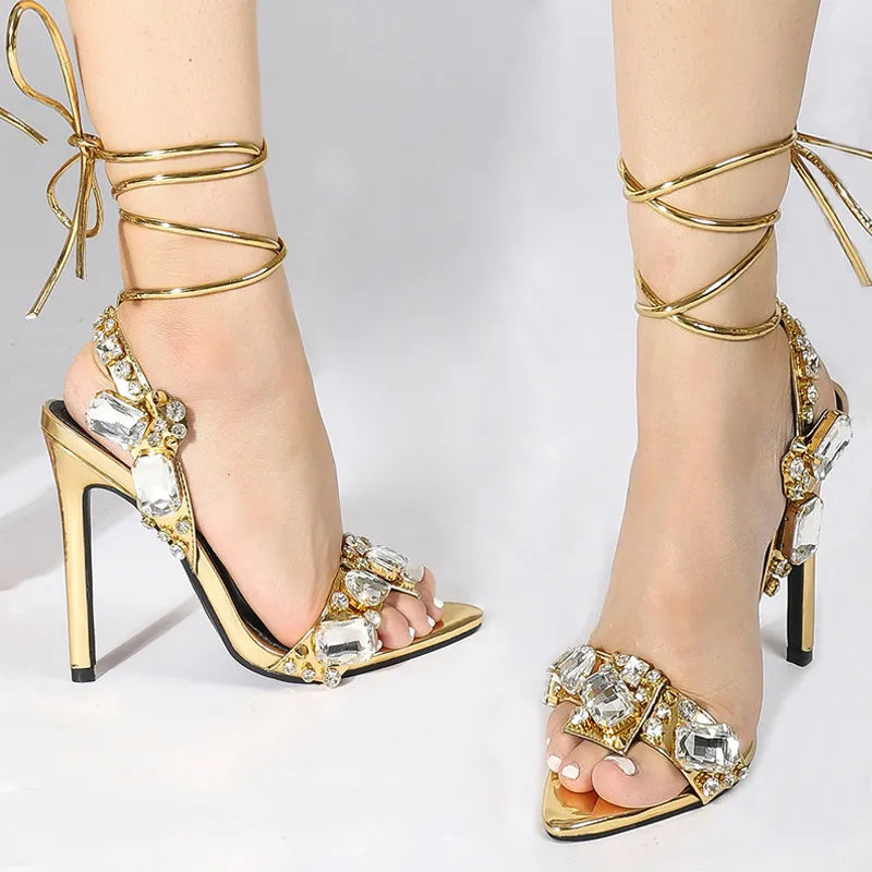 Crystal Diamond Pointed Toe Heels