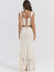 Luxe Vintage Lace Corset and Maxi Skirt