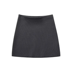 Two Piece V-Neck High Waist Knitted Mini Skirt Suit