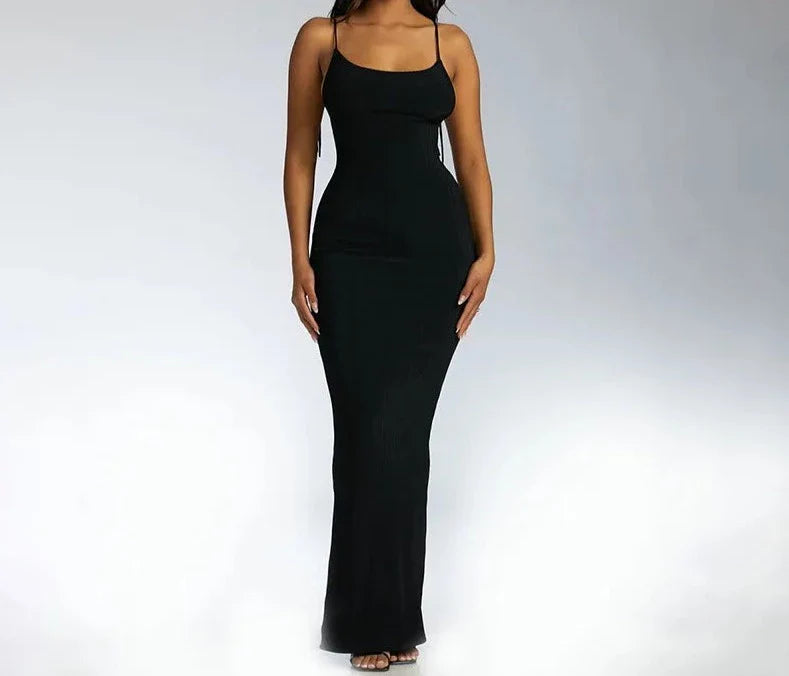 Halterneck Sleeveless Backless Maxi Dress