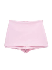 Chic Spring Pink Halter Neck Skort Set