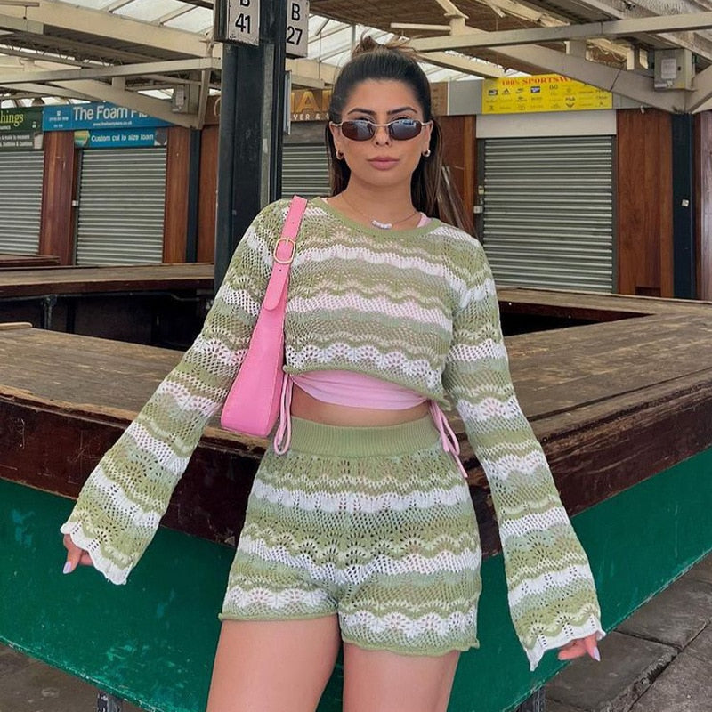 Bohemian Summer Knitted Two Piece Set