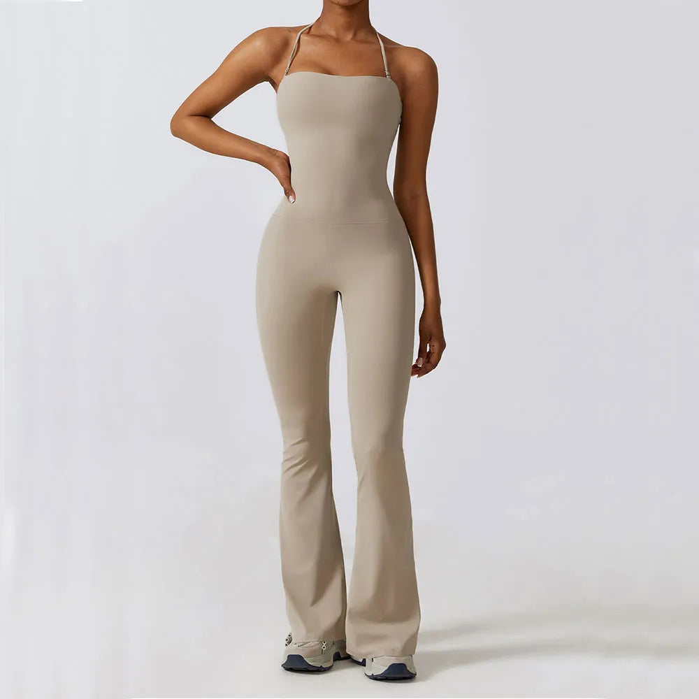 Versatile Yoga Flared Pants Jumpsuit