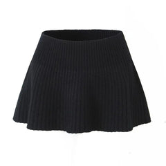 Knitted Sweater Mini Skirt Two Piece Set