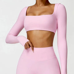 Yoga Long sleeved Cropped Top