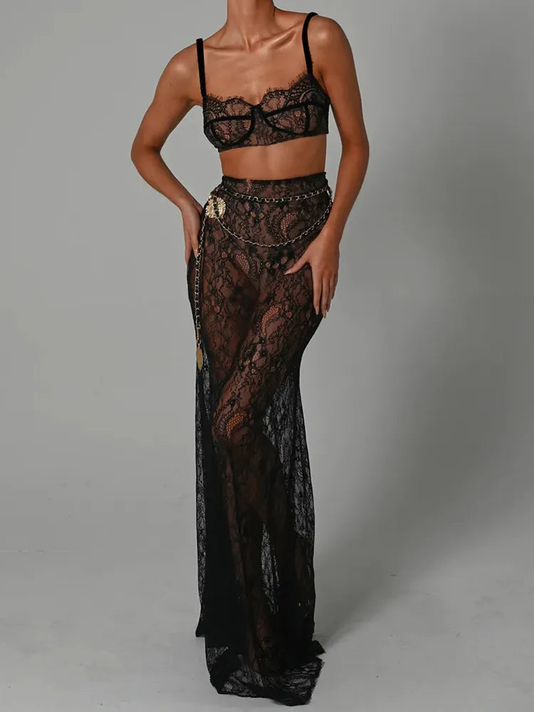 Luxe Lace Two Piece Maxi Skirt Set